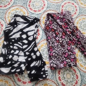 No Boundaries Black & Floral Patterned Leggings Set